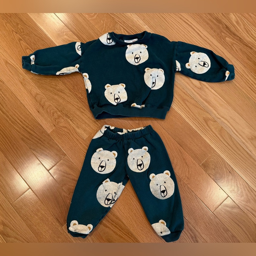 Zara Bear sweat set (top and bottom)